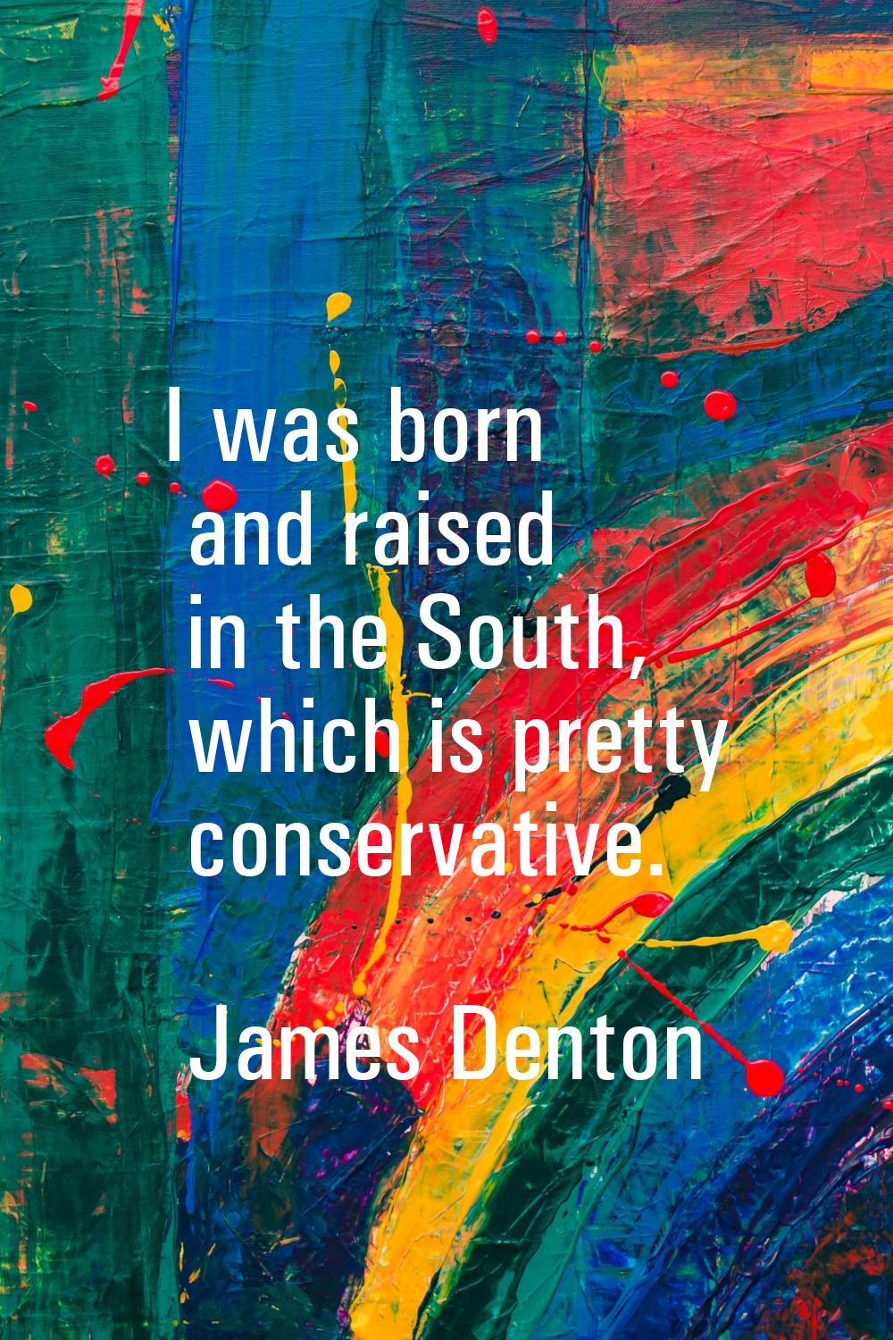 I was born and raised in the South, which is pretty conservative.