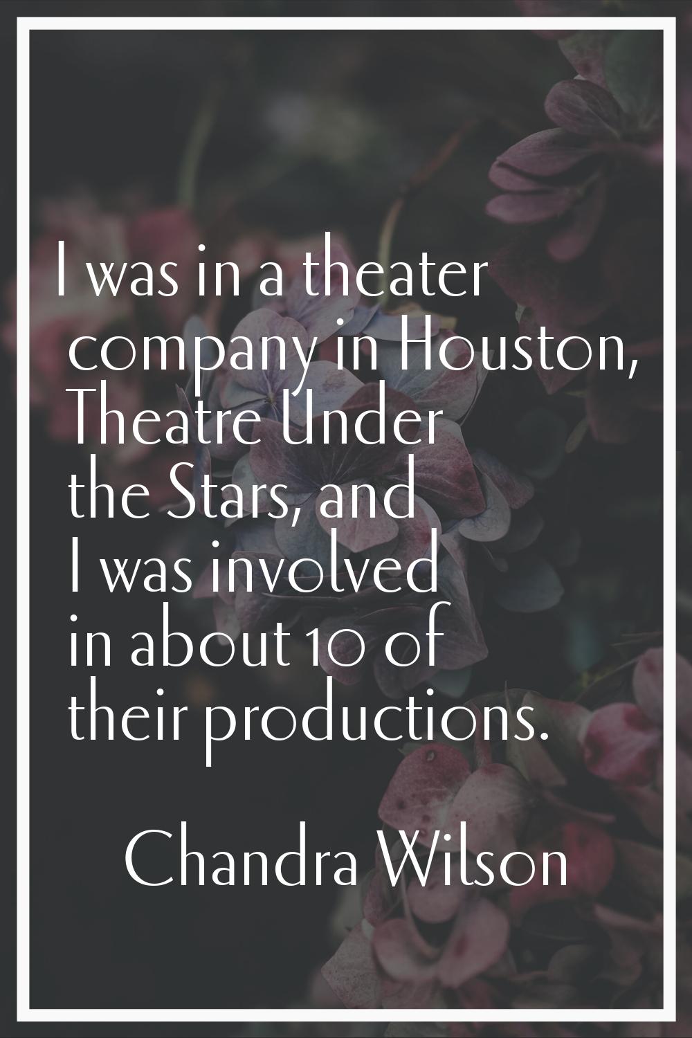 I was in a theater company in Houston, Theatre Under the Stars, and I was involved in about 10 of t