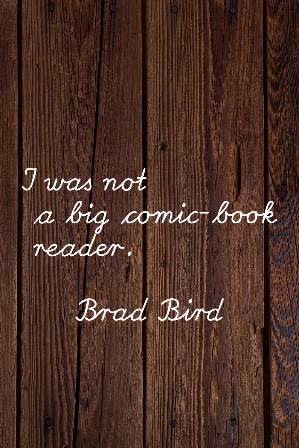 I was not a big comic-book reader.