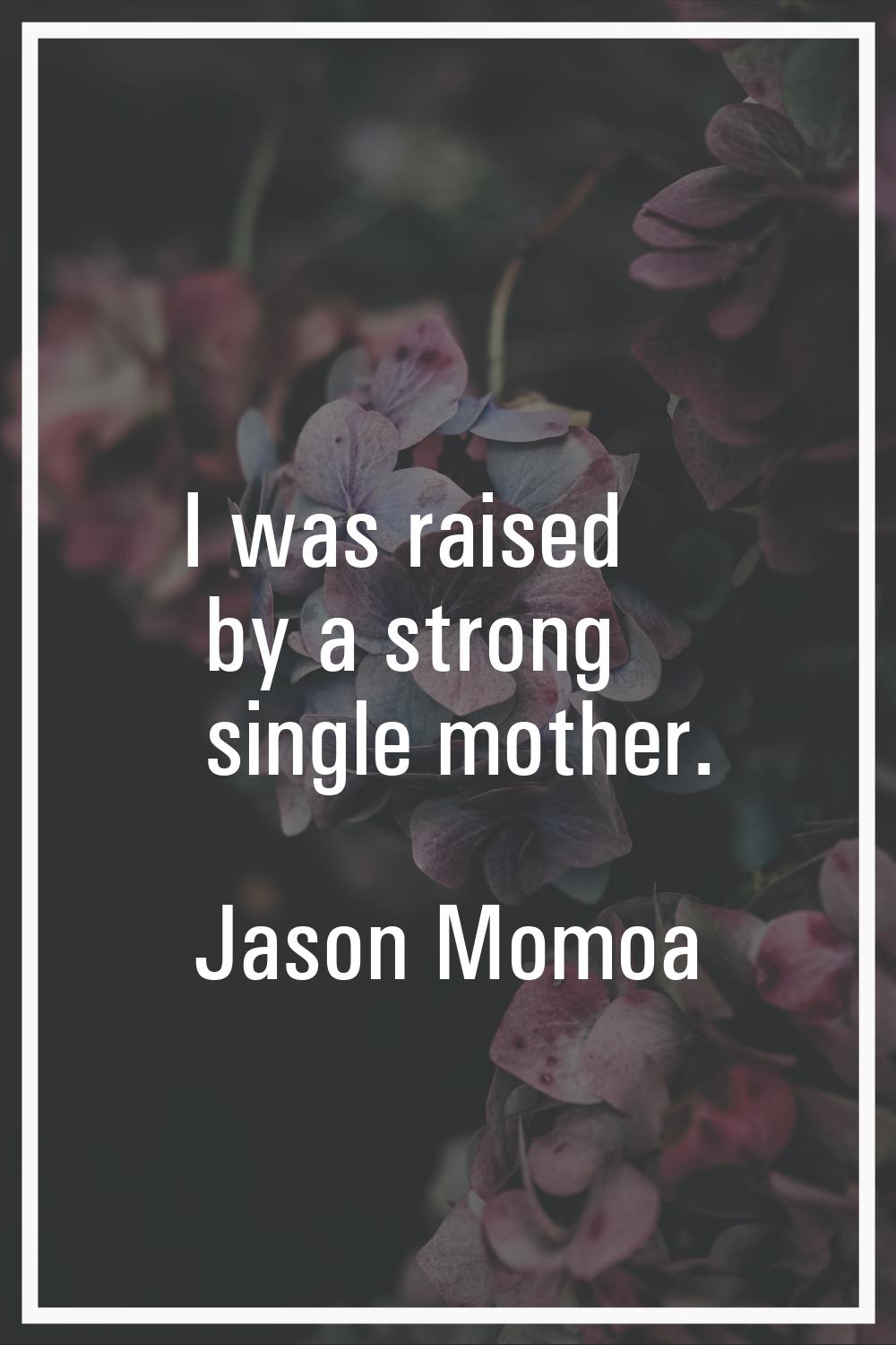 I was raised by a strong single mother.