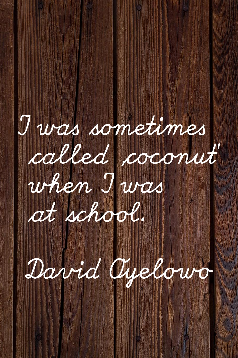 I was sometimes called 'coconut' when I was at school.