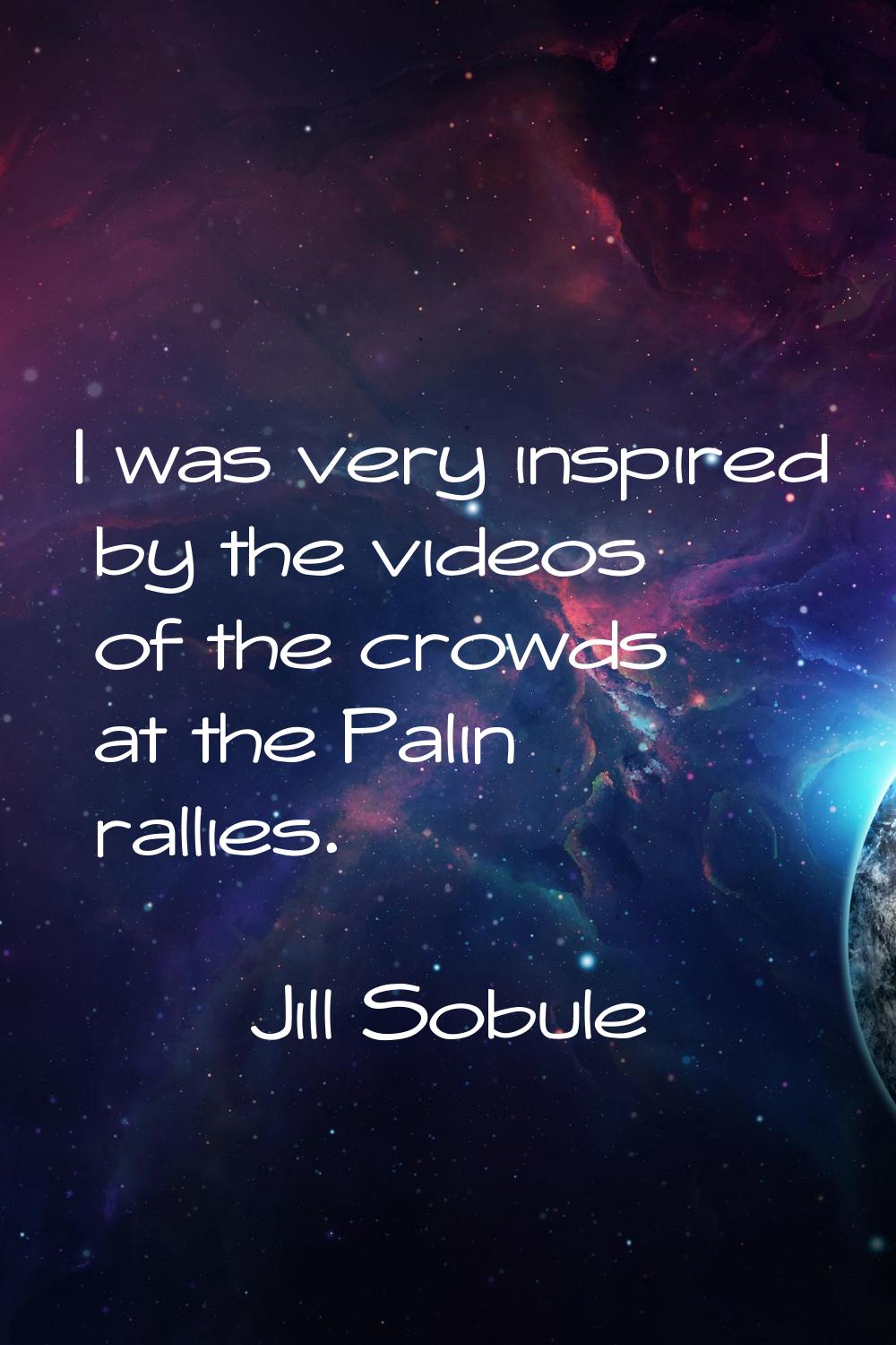 I was very inspired by the videos of the crowds at the Palin rallies.