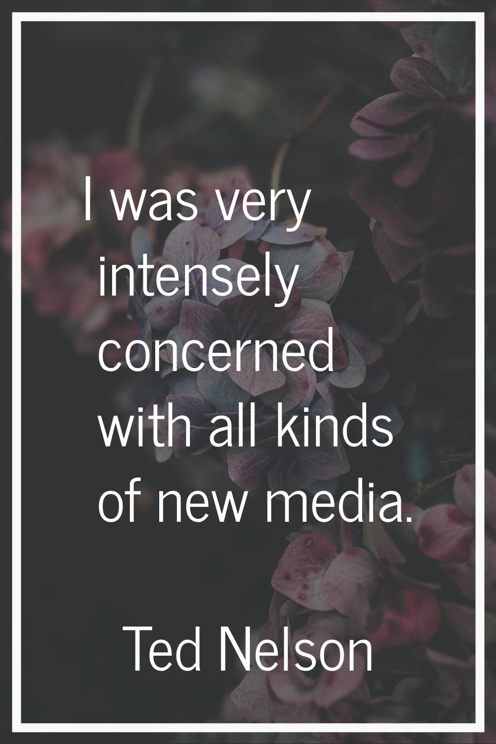 I was very intensely concerned with all kinds of new media.
