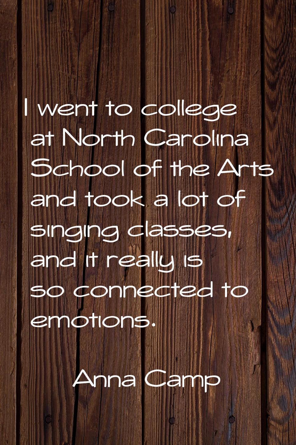 I went to college at North Carolina School of the Arts and took a lot of singing classes, and it re