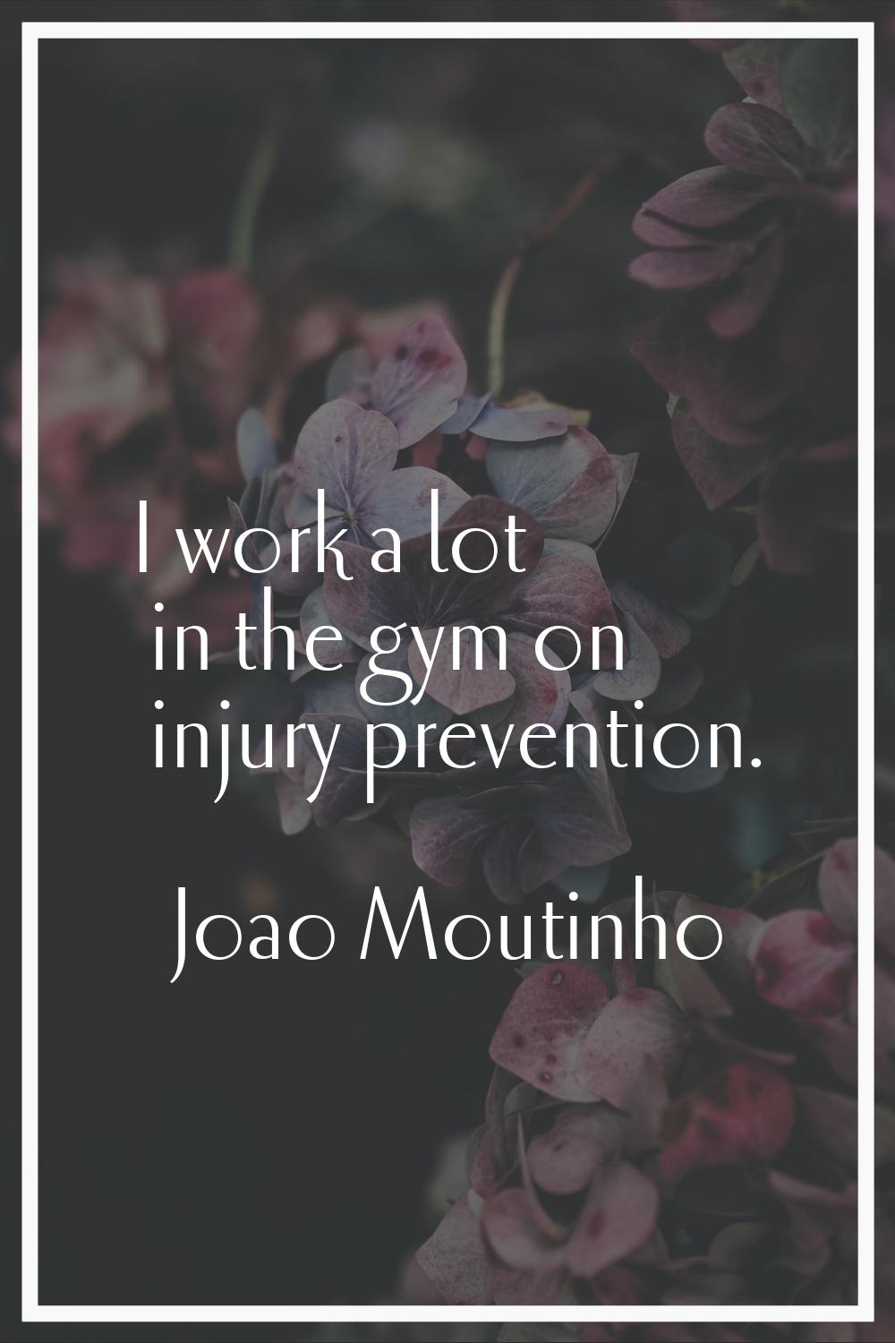 I work a lot in the gym on injury prevention.