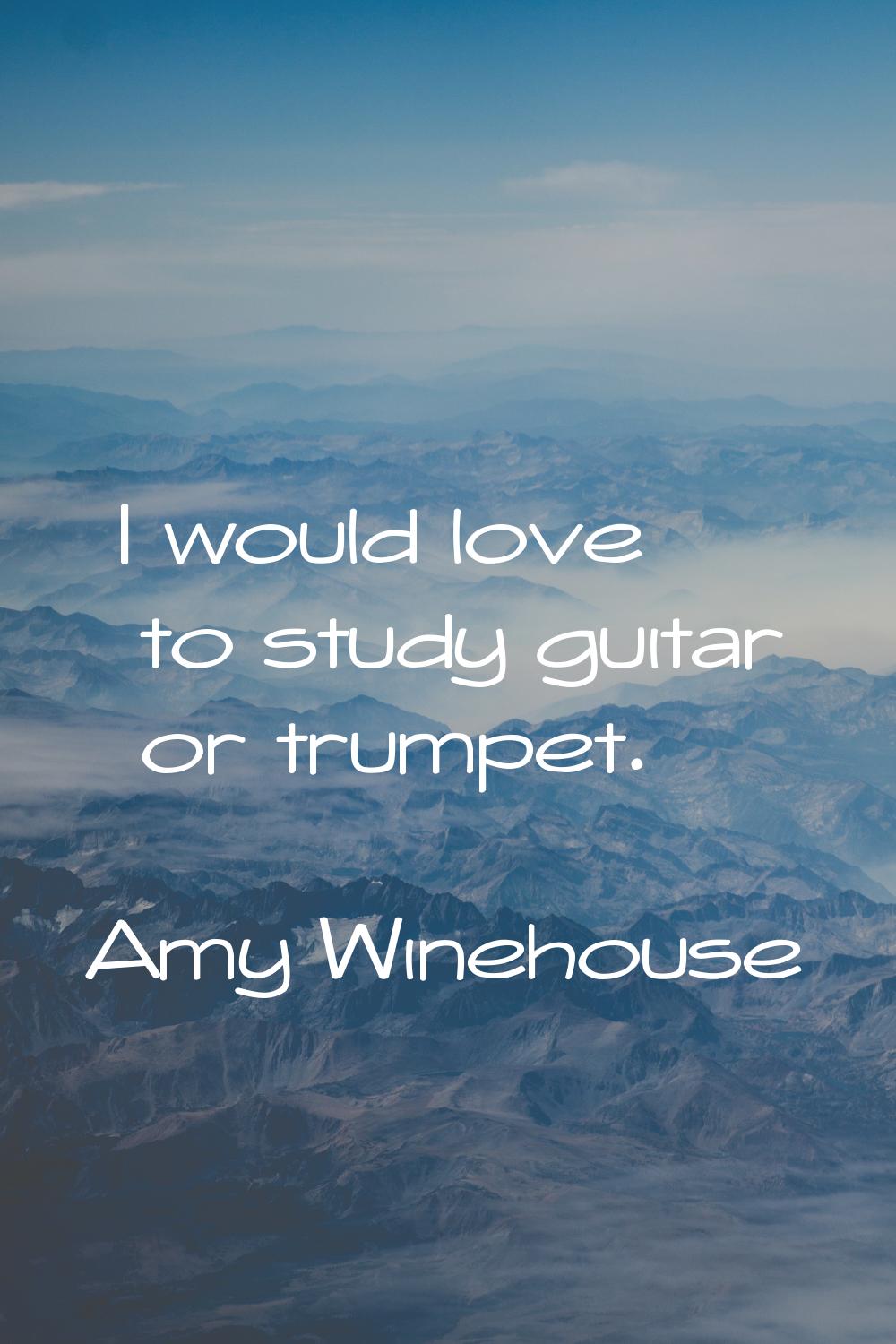 I would love to study guitar or trumpet.