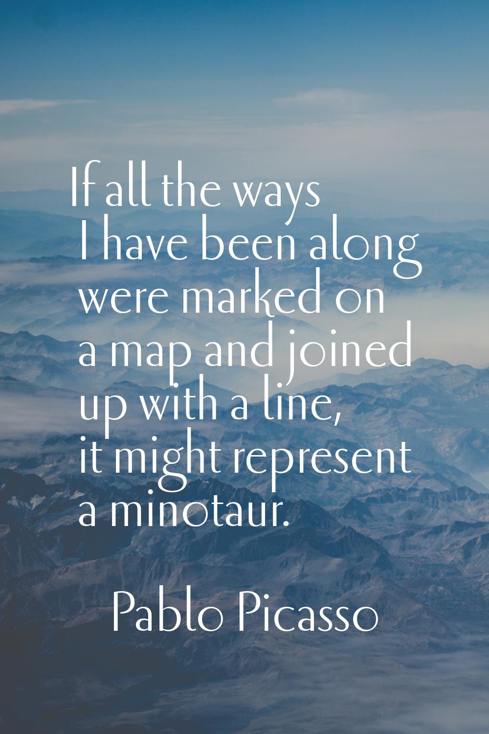 If all the ways I have been along were marked on a map and joined up with a line, it might represen