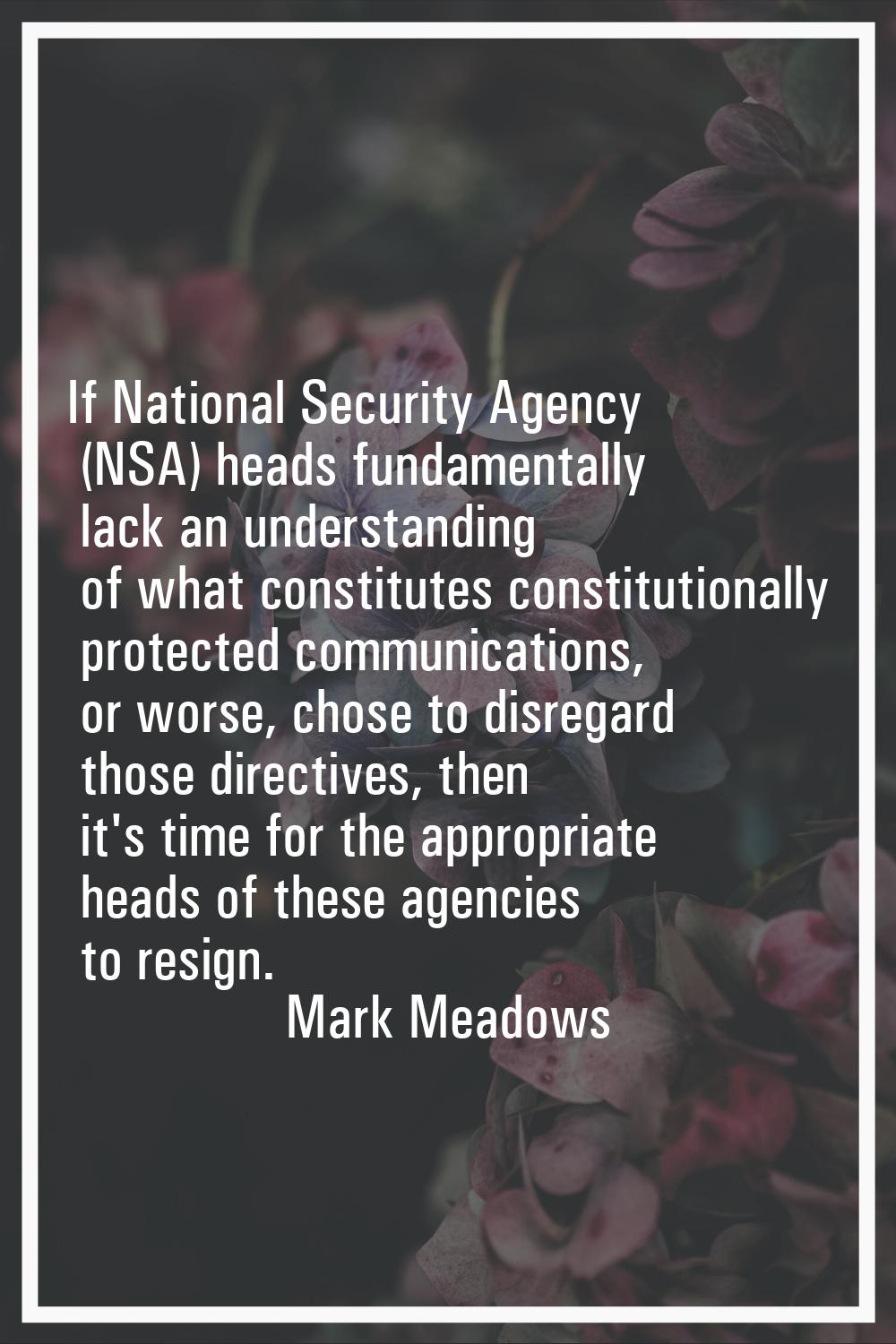 If National Security Agency (NSA) heads fundamentally lack an understanding of what constitutes con