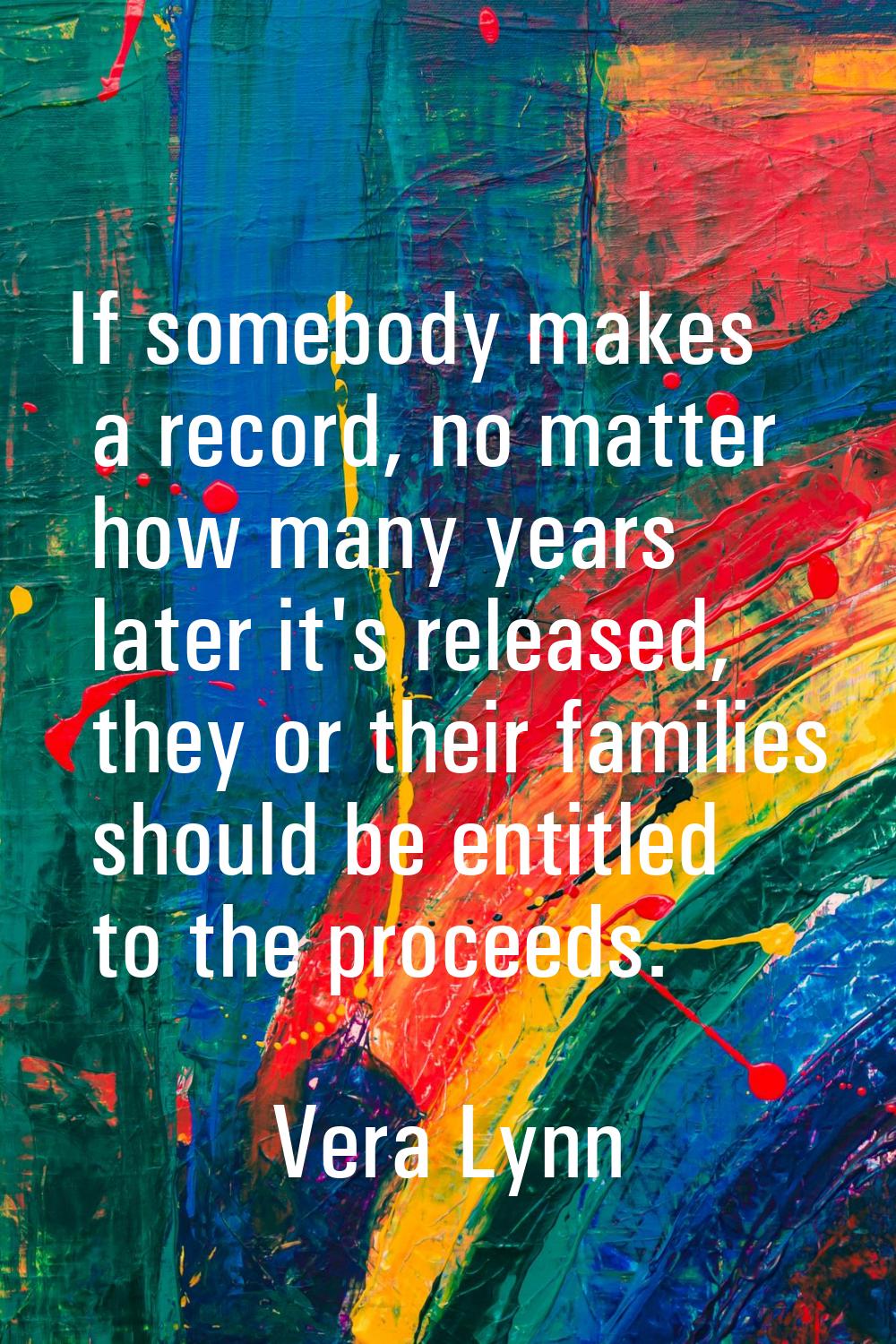 If somebody makes a record, no matter how many years later it's released, they or their families sh