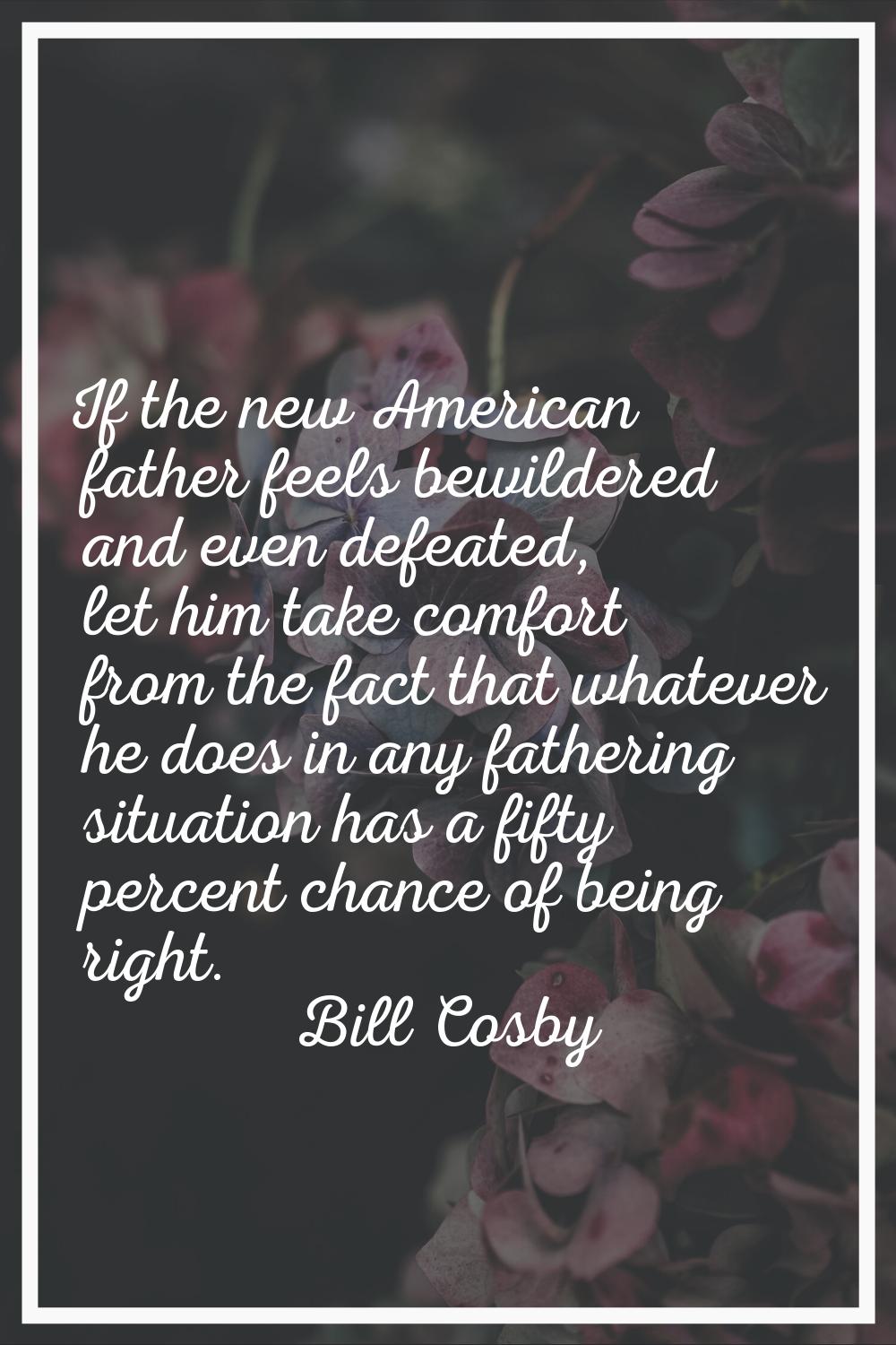 If the new American father feels bewildered and even defeated, let him take comfort from the fact t