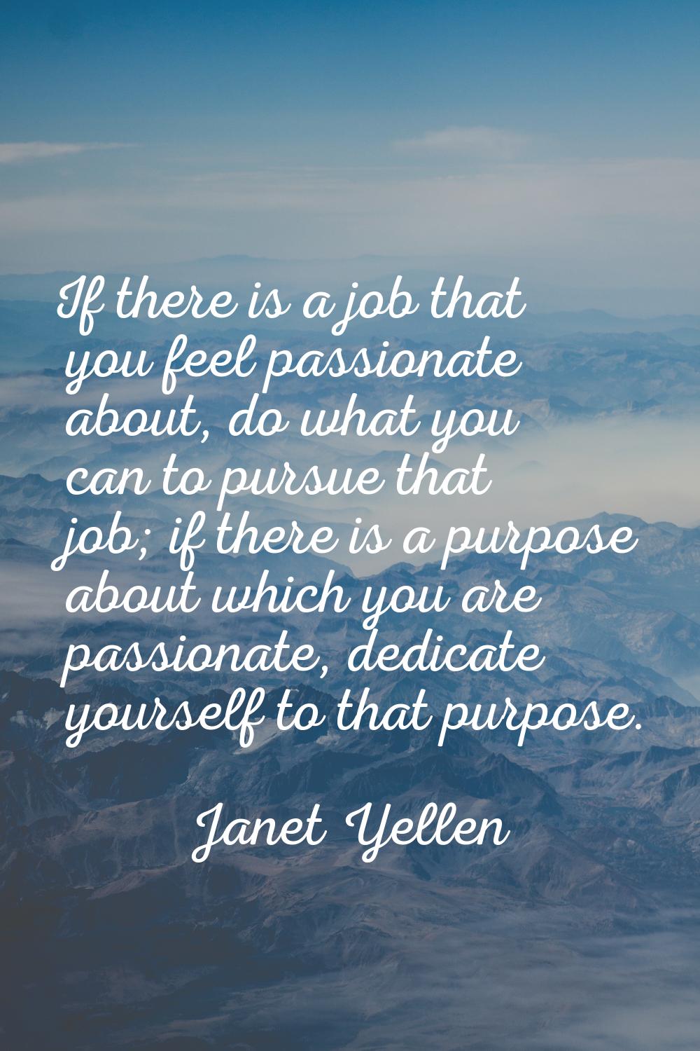 If there is a job that you feel passionate about, do what you can to pursue that job; if there is a