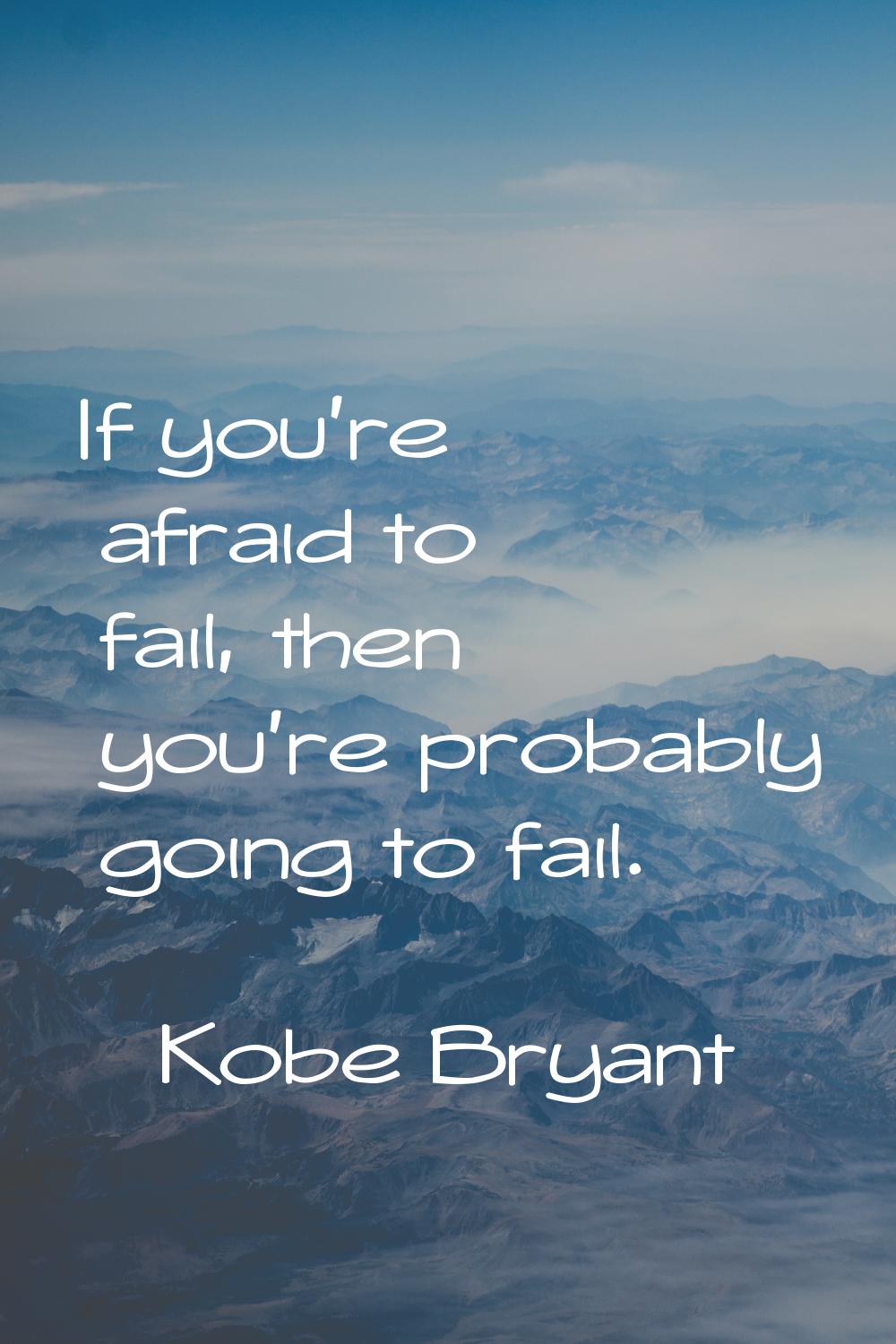 If you're afraid to fail, then you're probably going to fail.