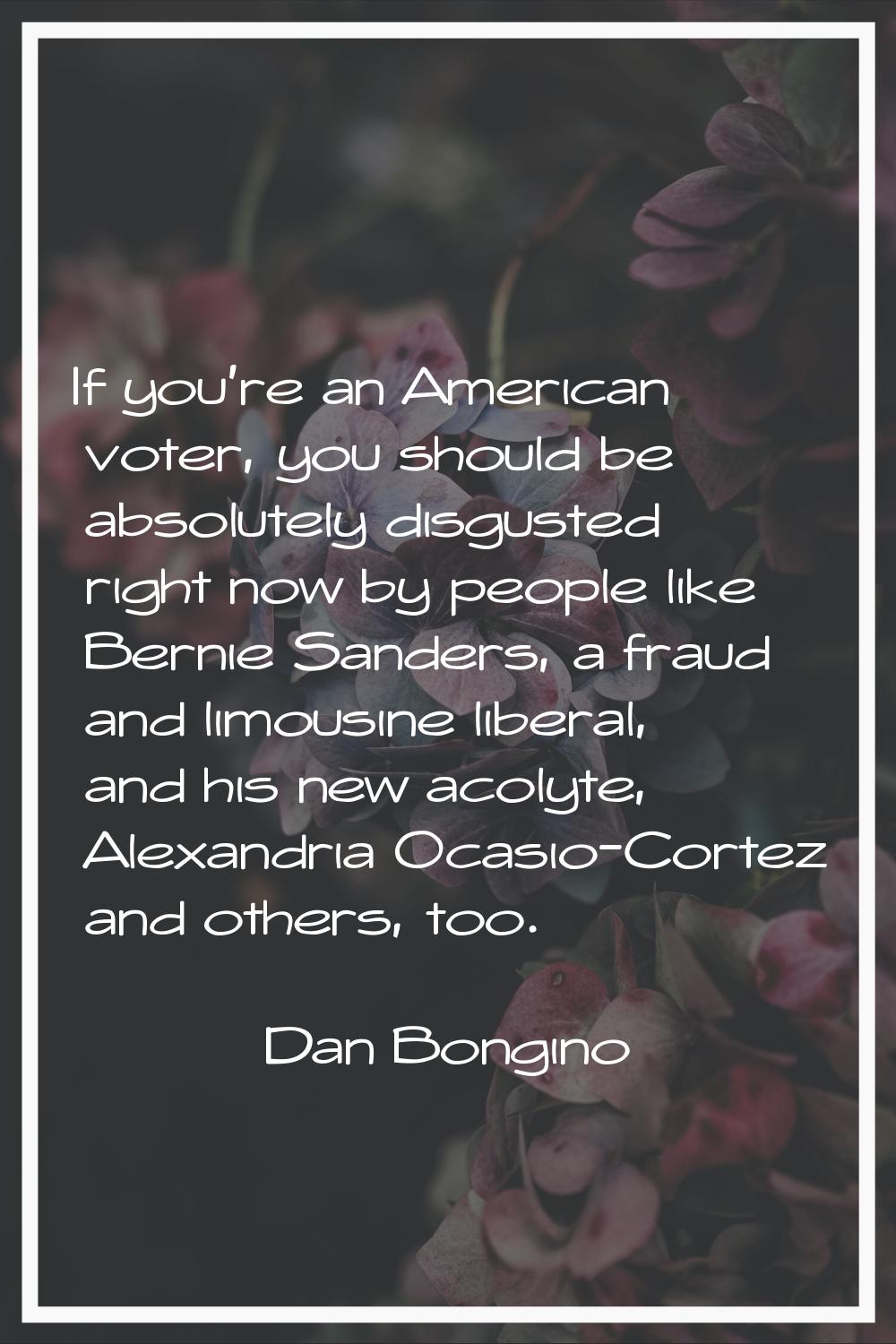 If you're an American voter, you should be absolutely disgusted right now by people like Bernie San
