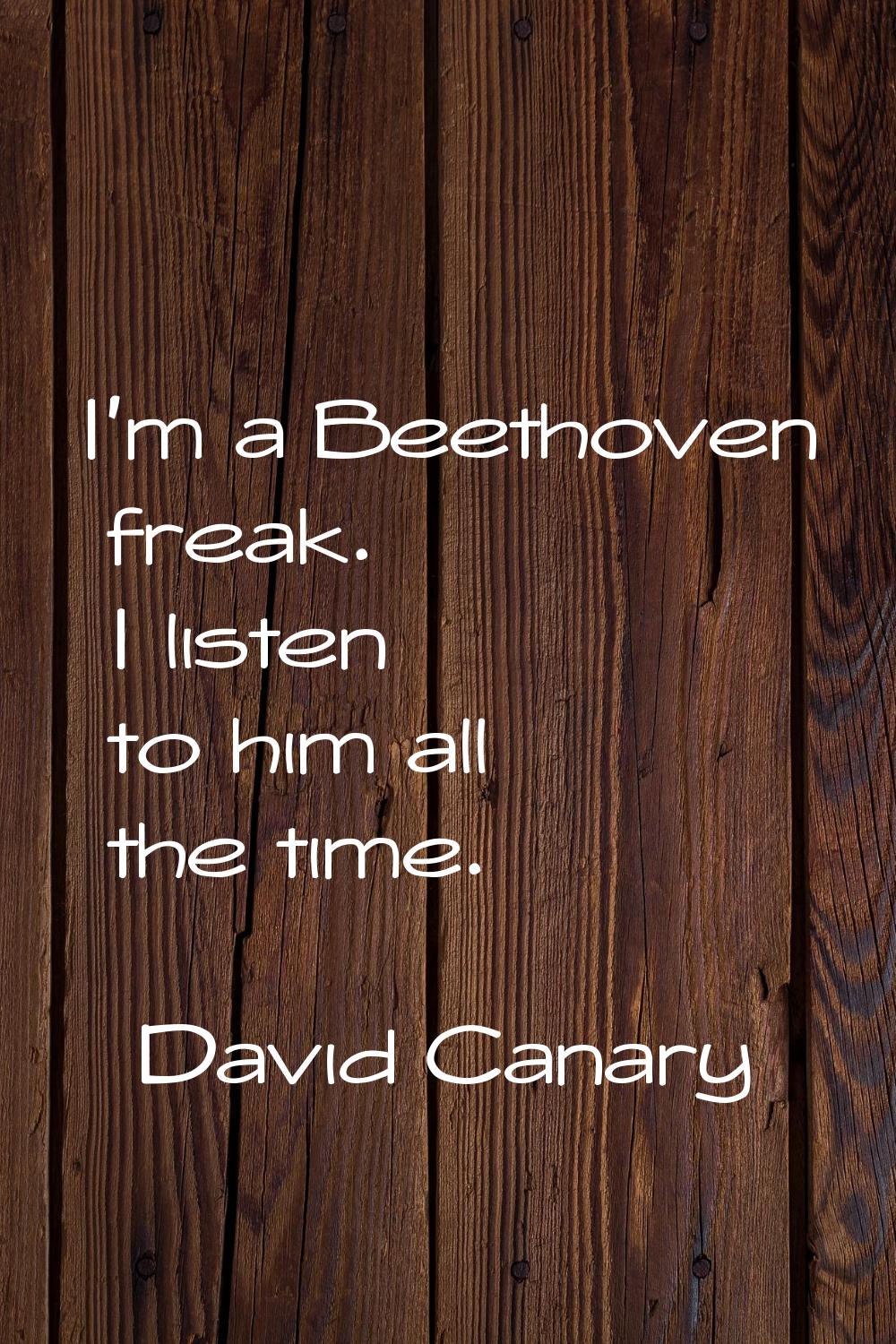 I'm a Beethoven freak. I listen to him all the time.