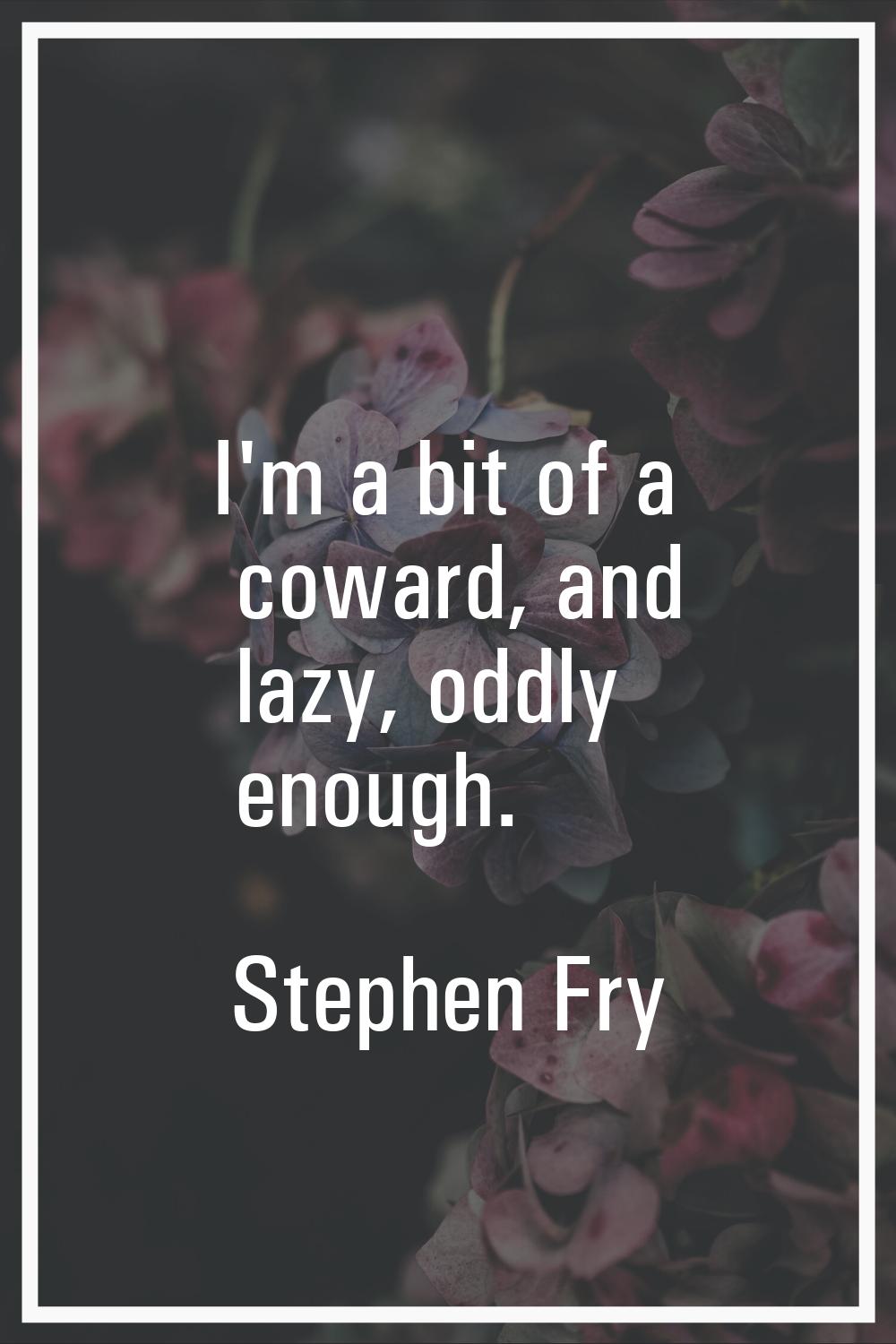 I'm a bit of a coward, and lazy, oddly enough.