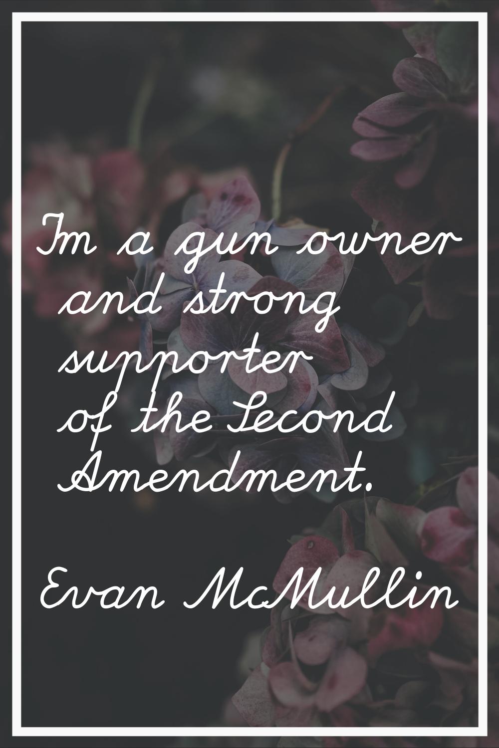 I'm a gun owner and strong supporter of the Second Amendment.