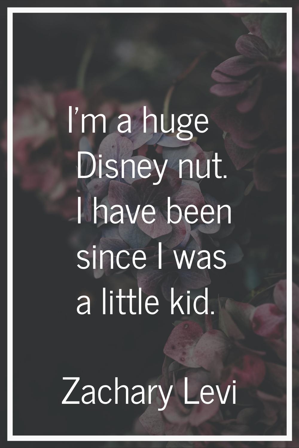 I'm a huge Disney nut. I have been since I was a little kid.