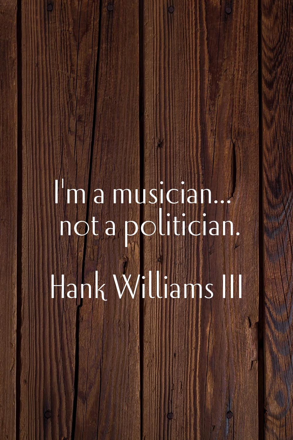 I'm a musician... not a politician.