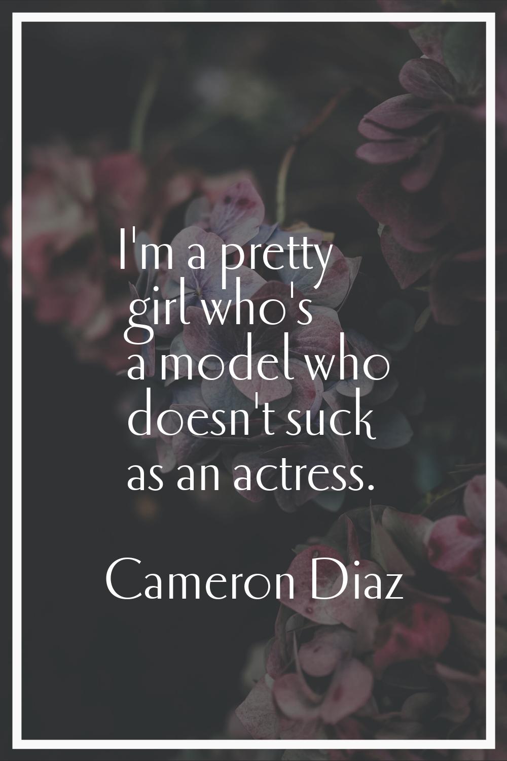 I'm a pretty girl who's a model who doesn't suck as an actress.