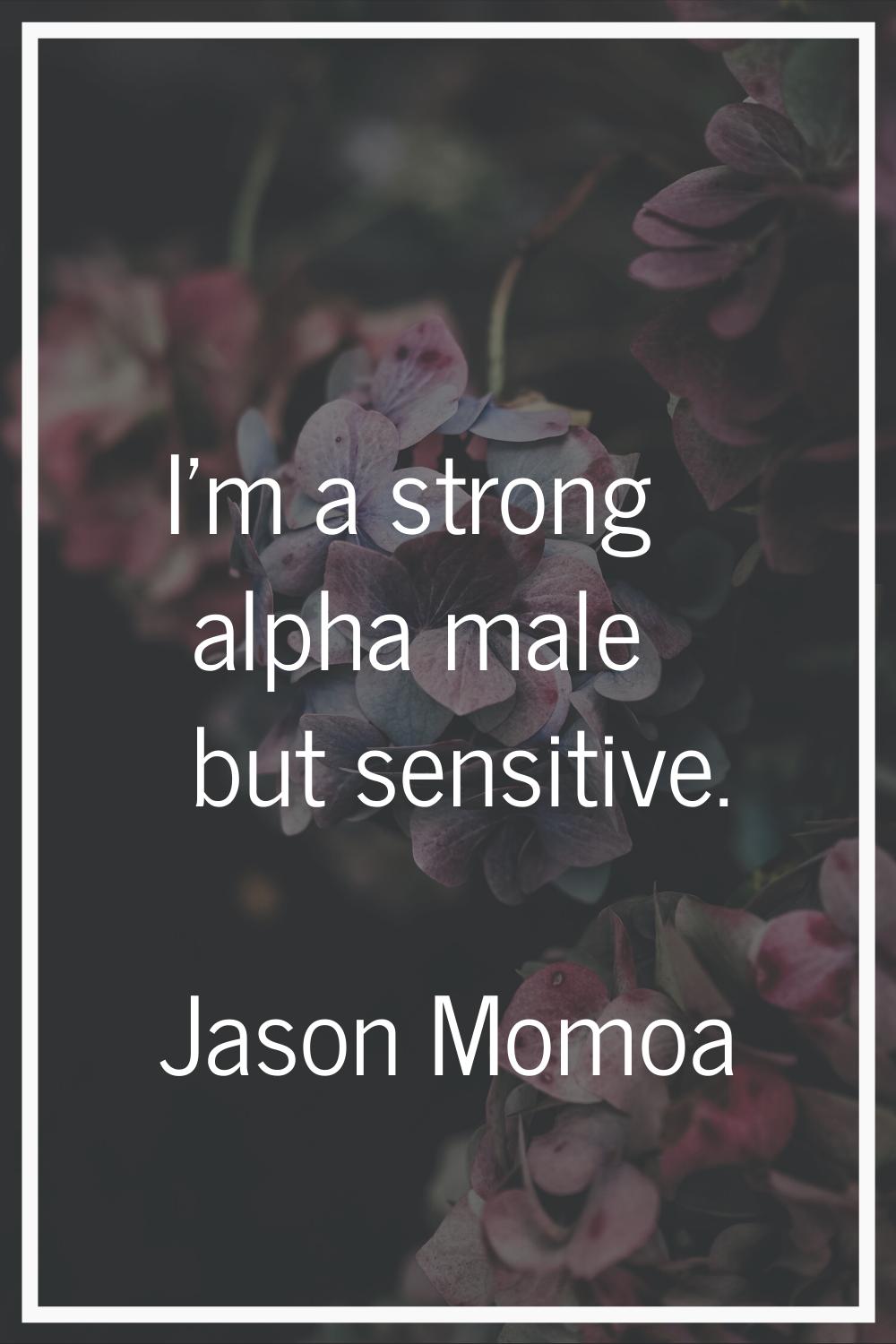 I'm a strong alpha male but sensitive.