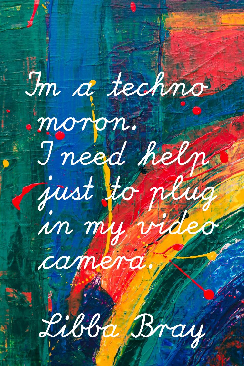 I'm a techno moron. I need help just to plug in my video camera.