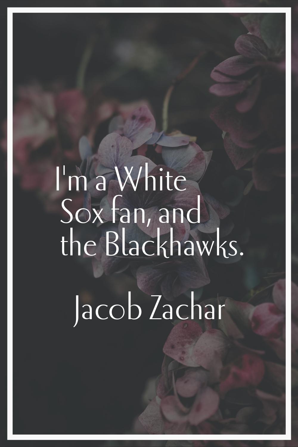 I'm a White Sox fan, and the Blackhawks.