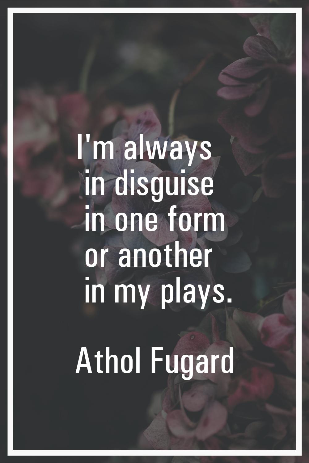 I'm always in disguise in one form or another in my plays.