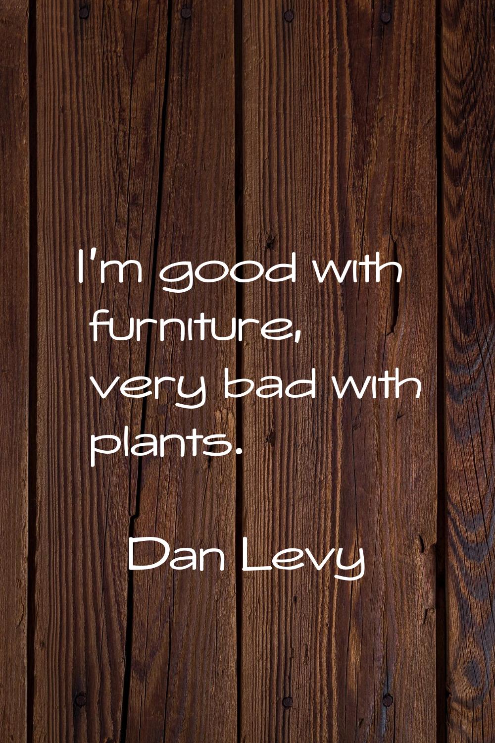 I'm good with furniture, very bad with plants.