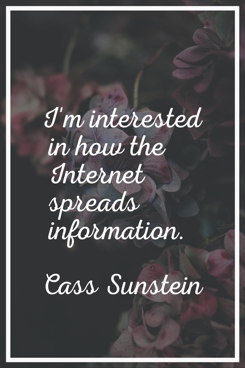I'm interested in how the Internet spreads information.