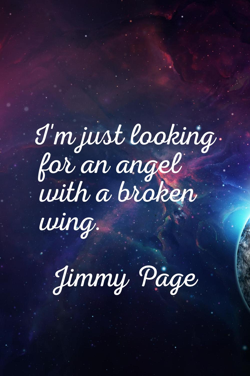 I'm just looking for an angel with a broken wing.