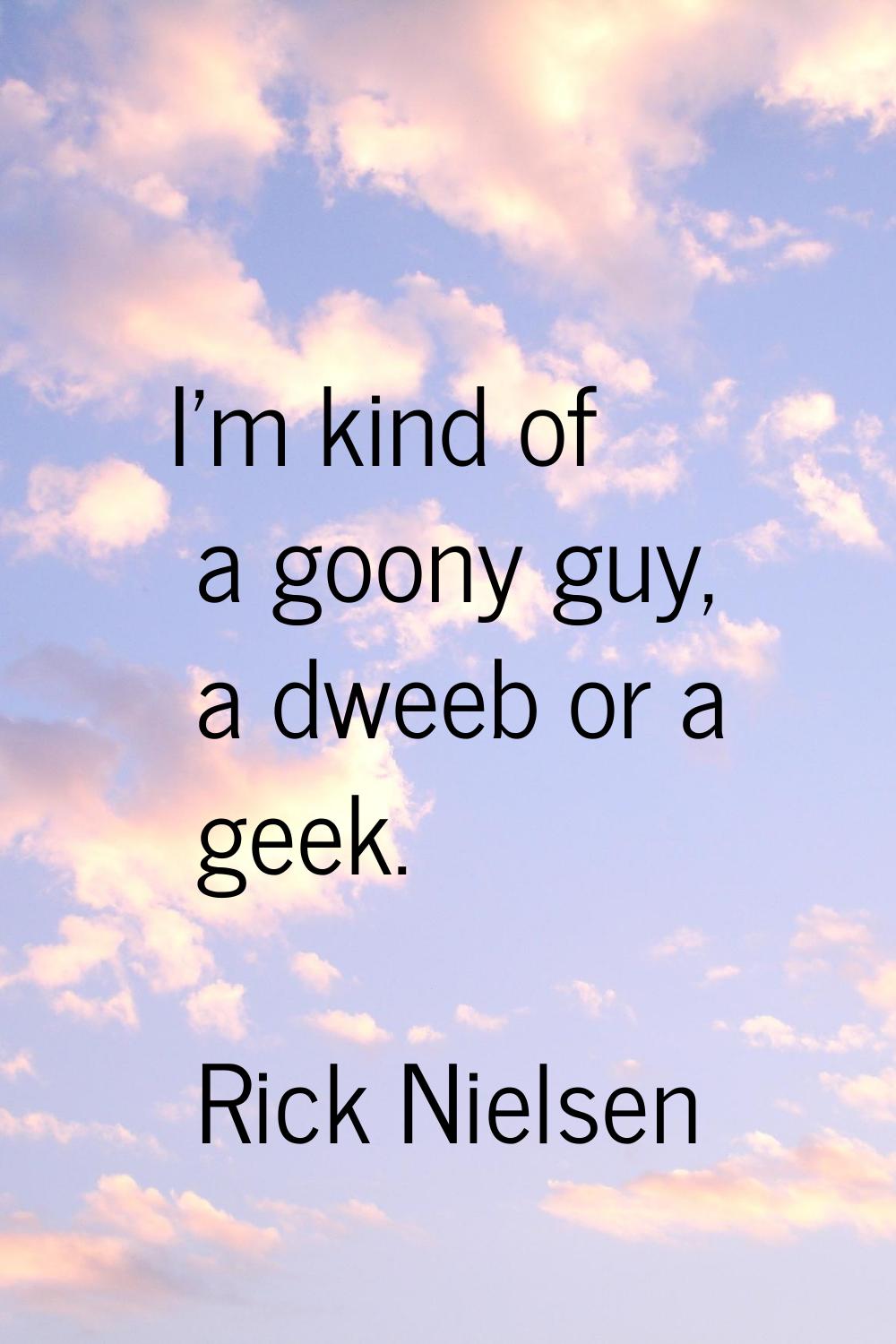 I'm kind of a goony guy, a dweeb or a geek.