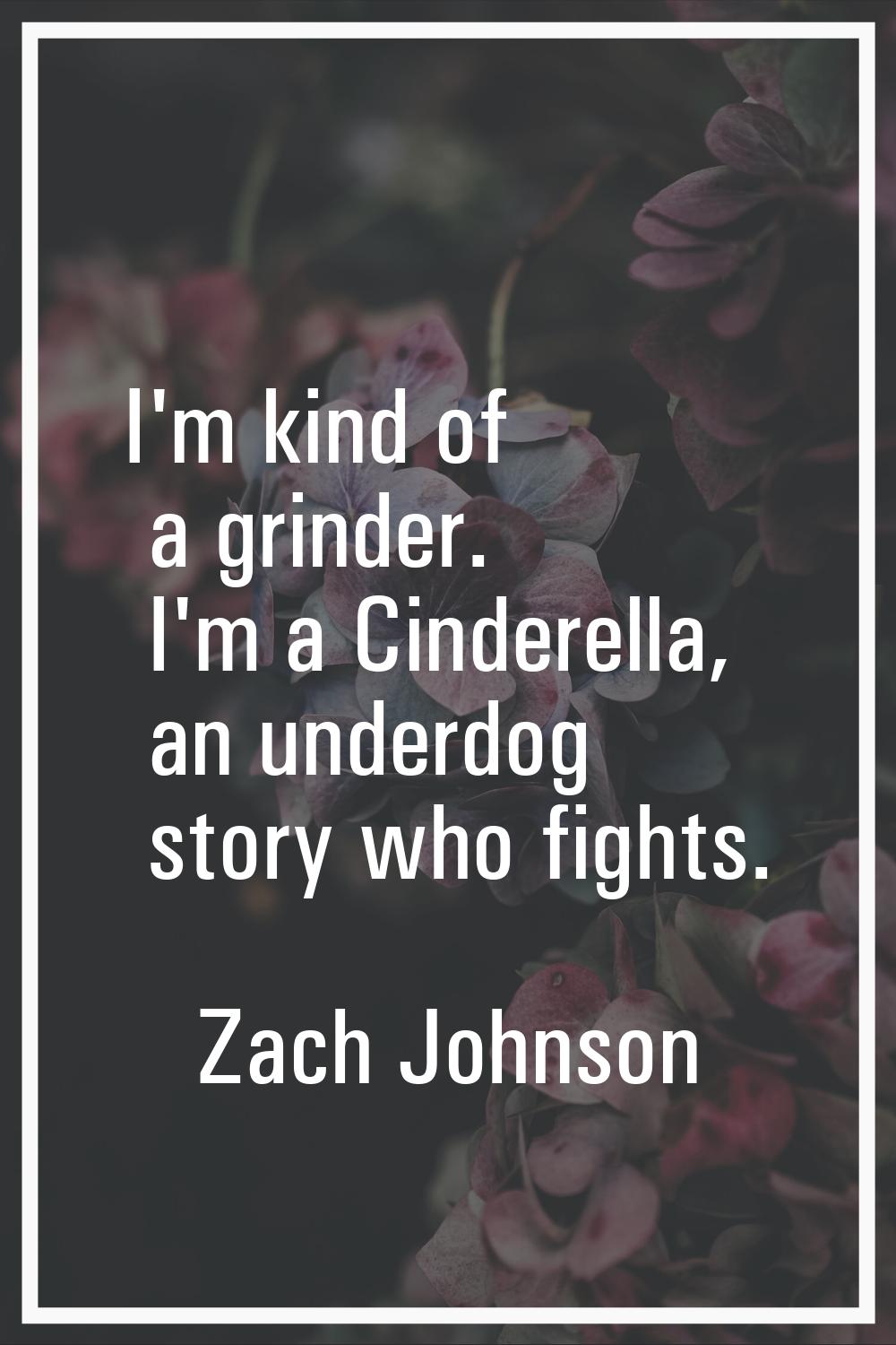 I'm kind of a grinder. I'm a Cinderella, an underdog story who fights.