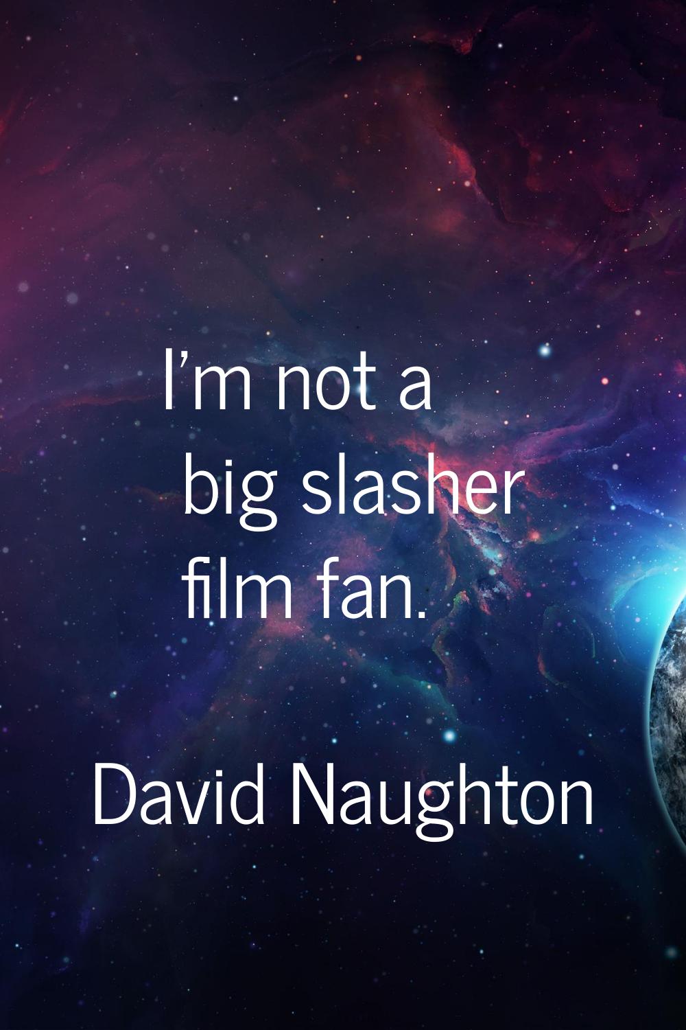 I'm not a big slasher film fan.