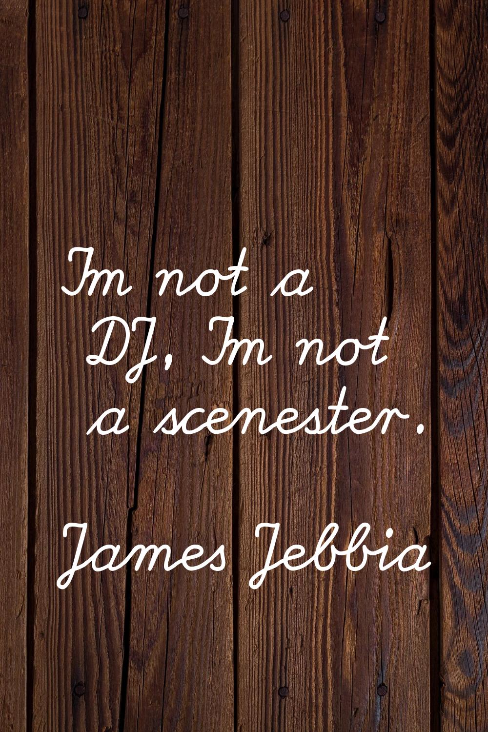 I'm not a DJ, I'm not a scenester.