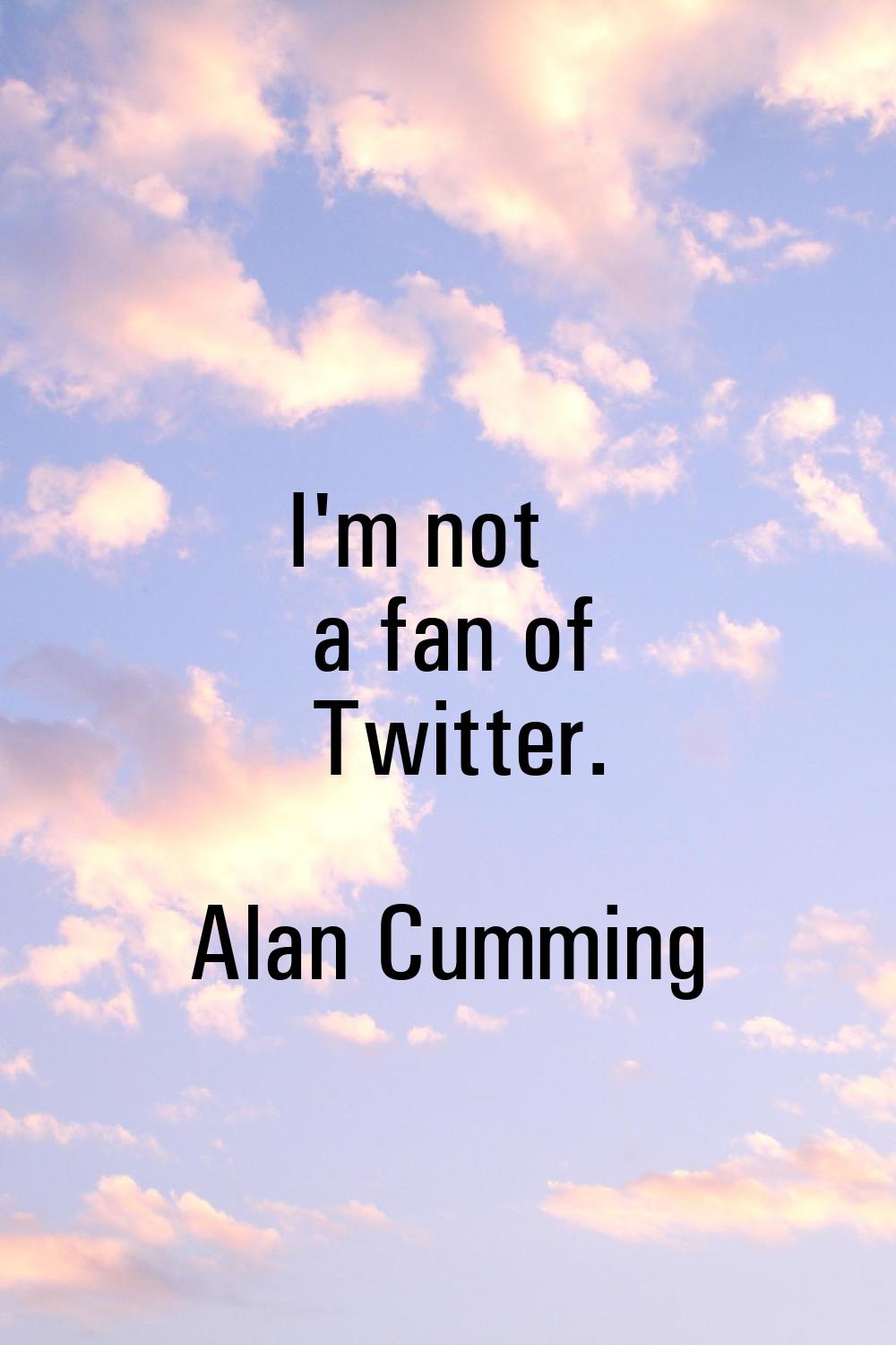 I'm not a fan of Twitter.