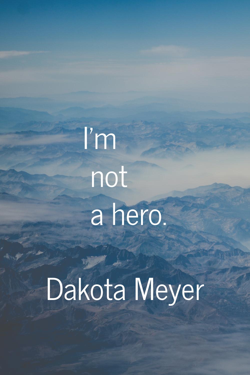 I'm not a hero.