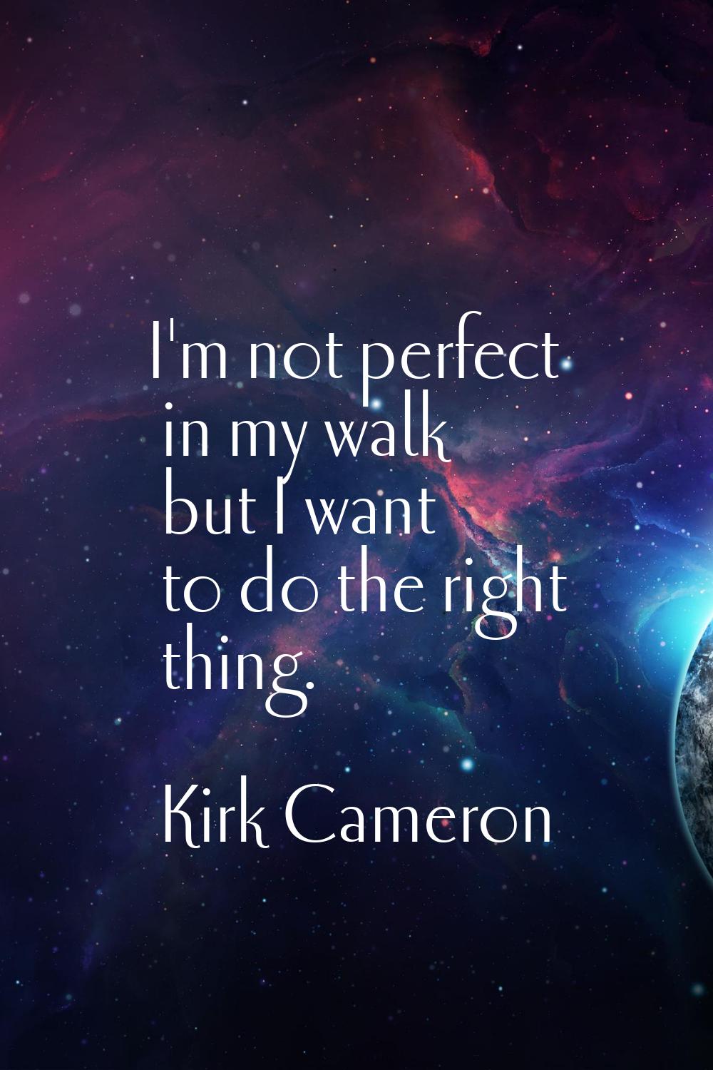 I'm not perfect in my walk but I want to do the right thing.