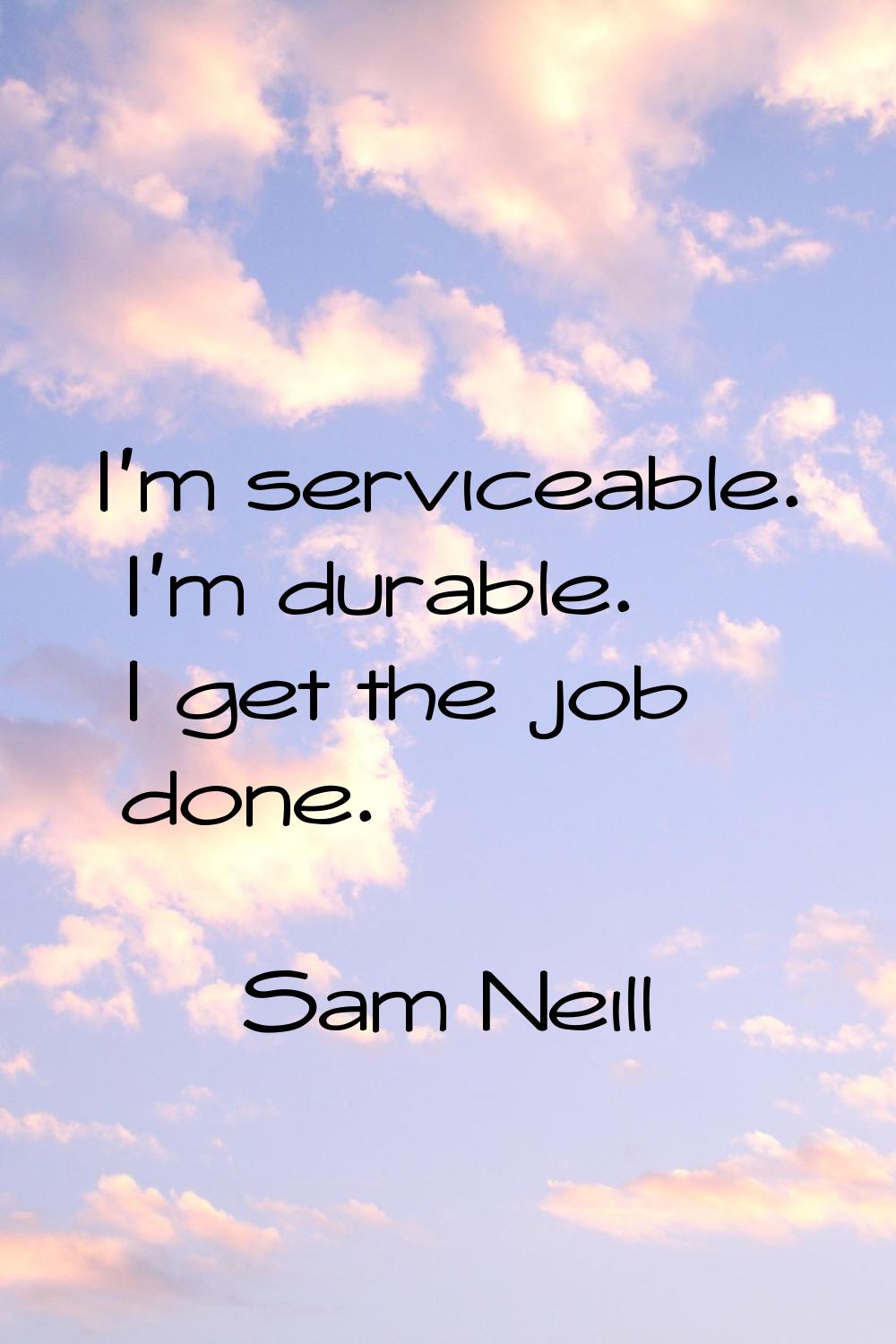 I'm serviceable. I'm durable. I get the job done.