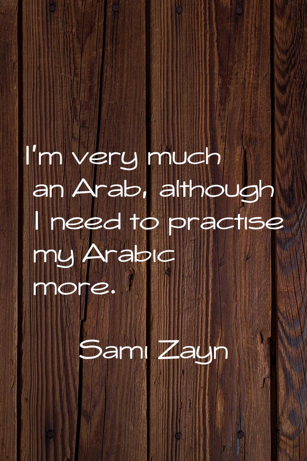 I'm very much an Arab, although I need to practise my Arabic more.