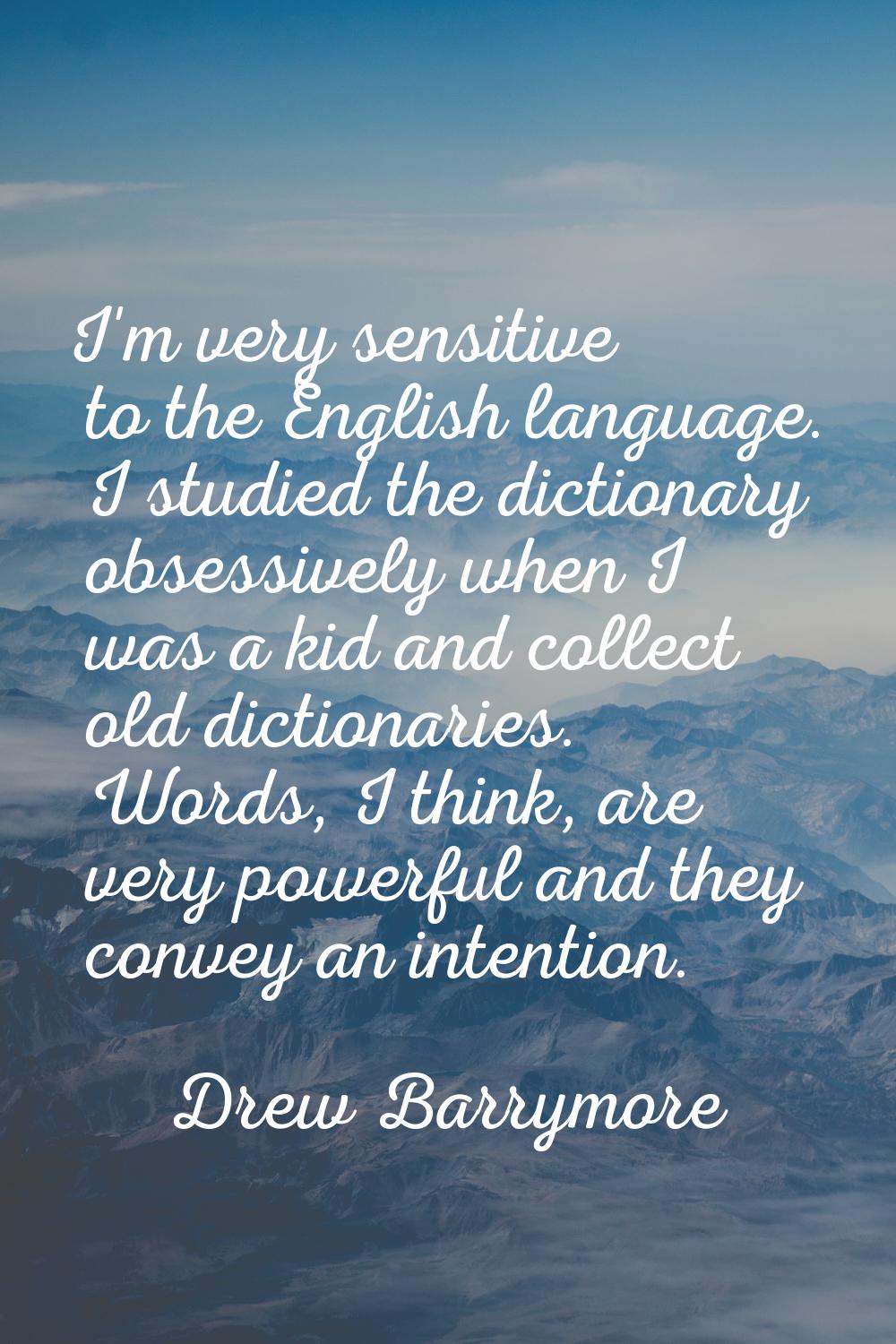 I'm very sensitive to the English language. I studied the dictionary obsessively when I was a kid a