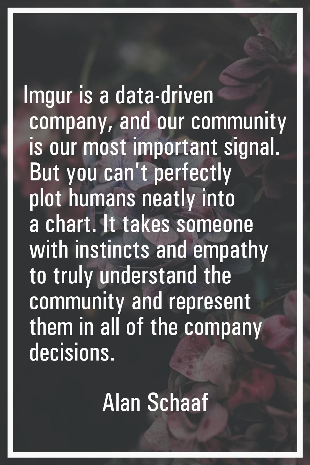 Imgur is a data-driven company, and our community is our most important signal. But you can't perfe