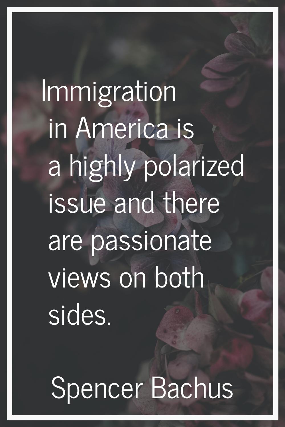 Immigration in America is a highly polarized issue and there are passionate views on both sides.