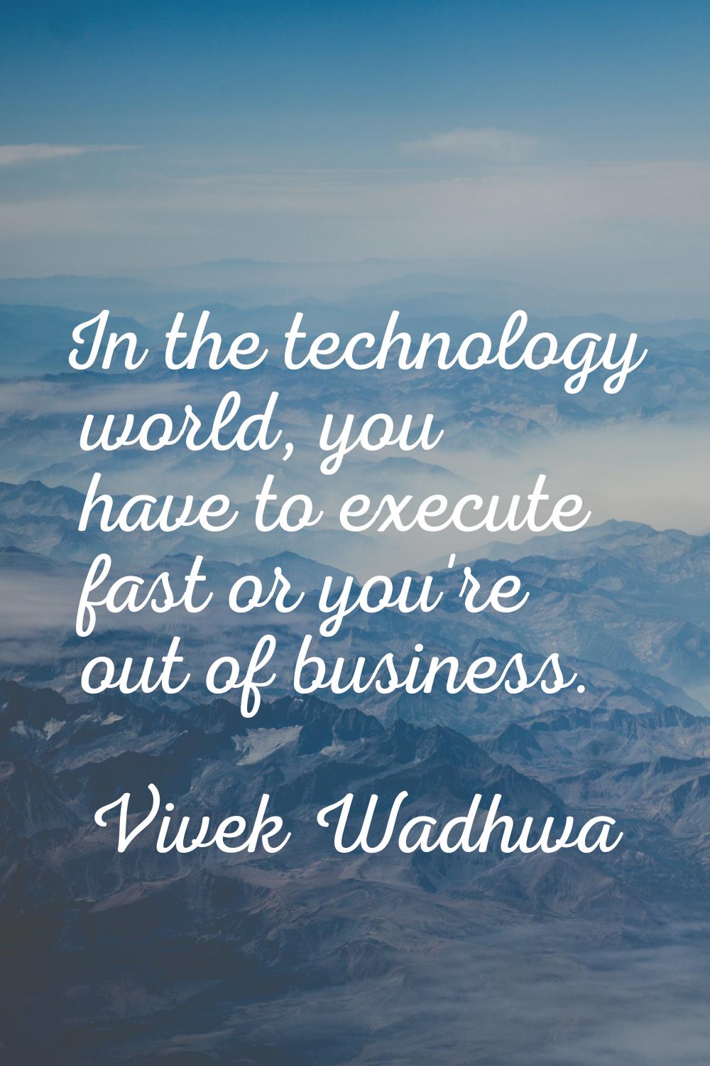 In the technology world, you have to execute fast or you're out of business.