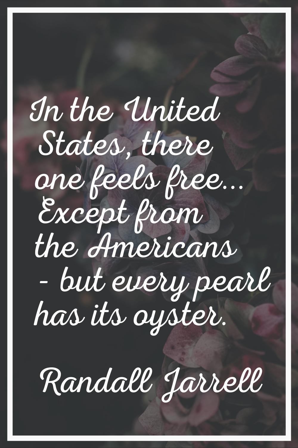In the United States, there one feels free... Except from the Americans - but every pearl has its o