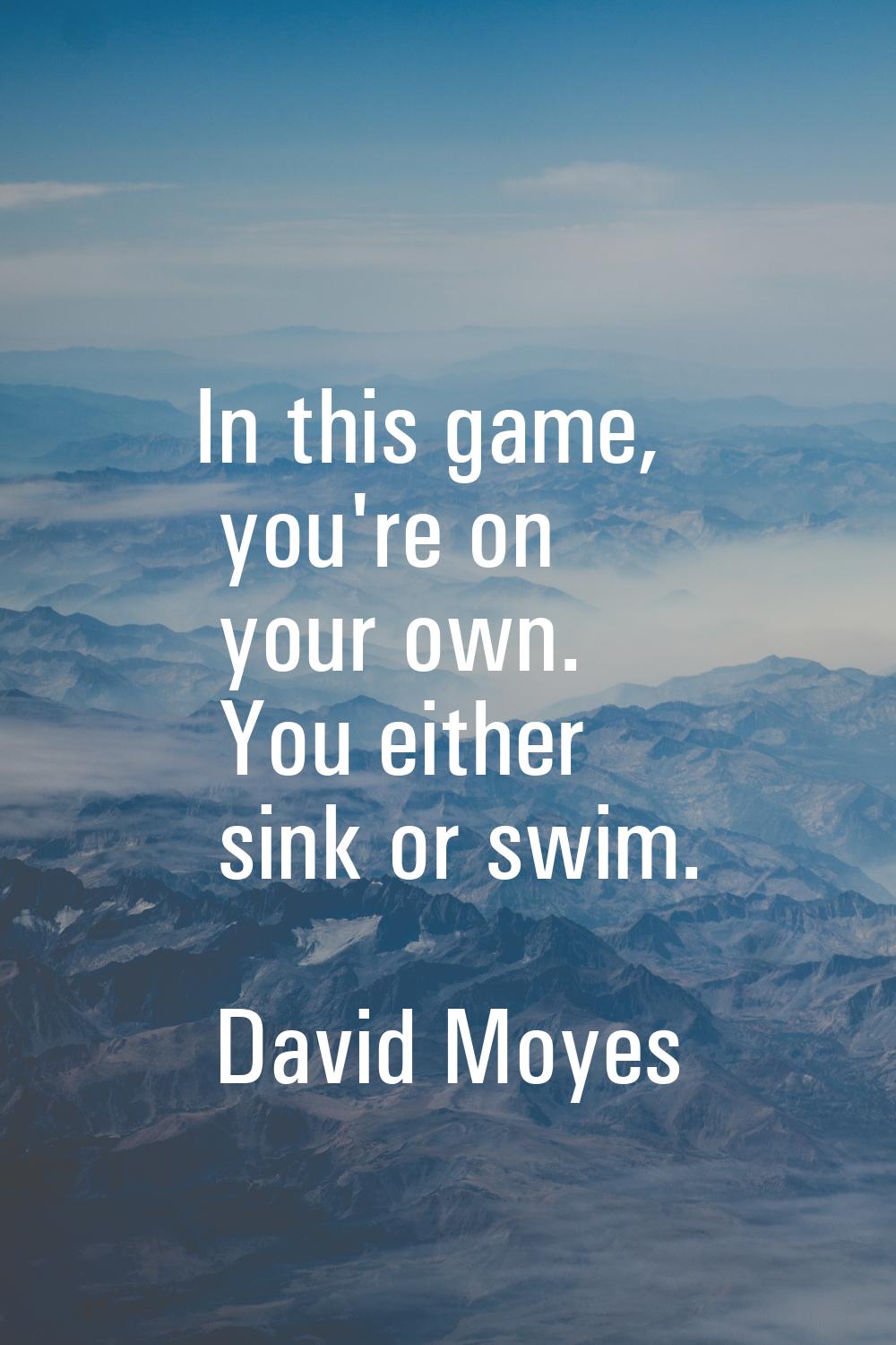 In this game, you're on your own. You either sink or swim.