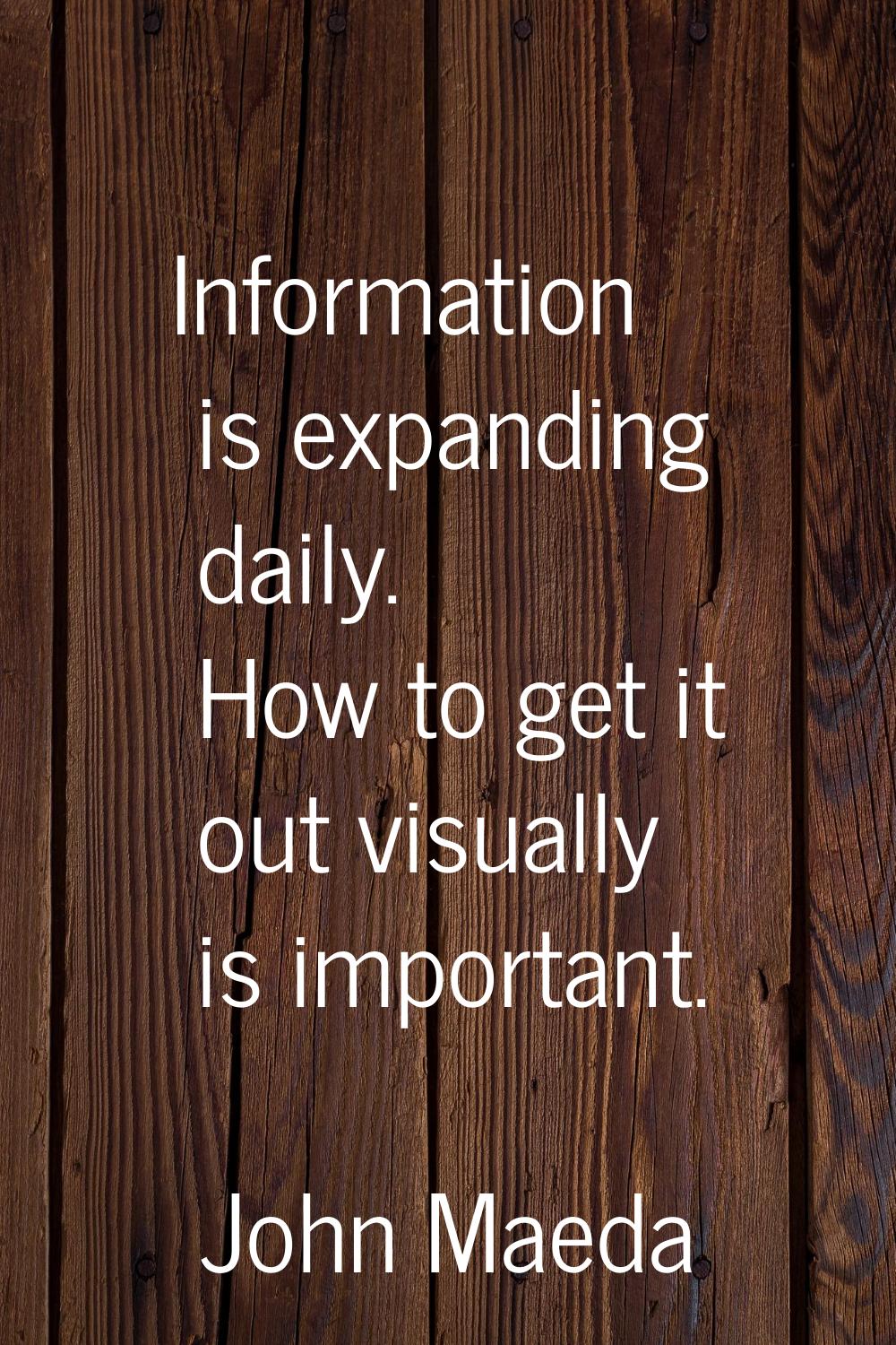 Information is expanding daily. How to get it out visually is important.