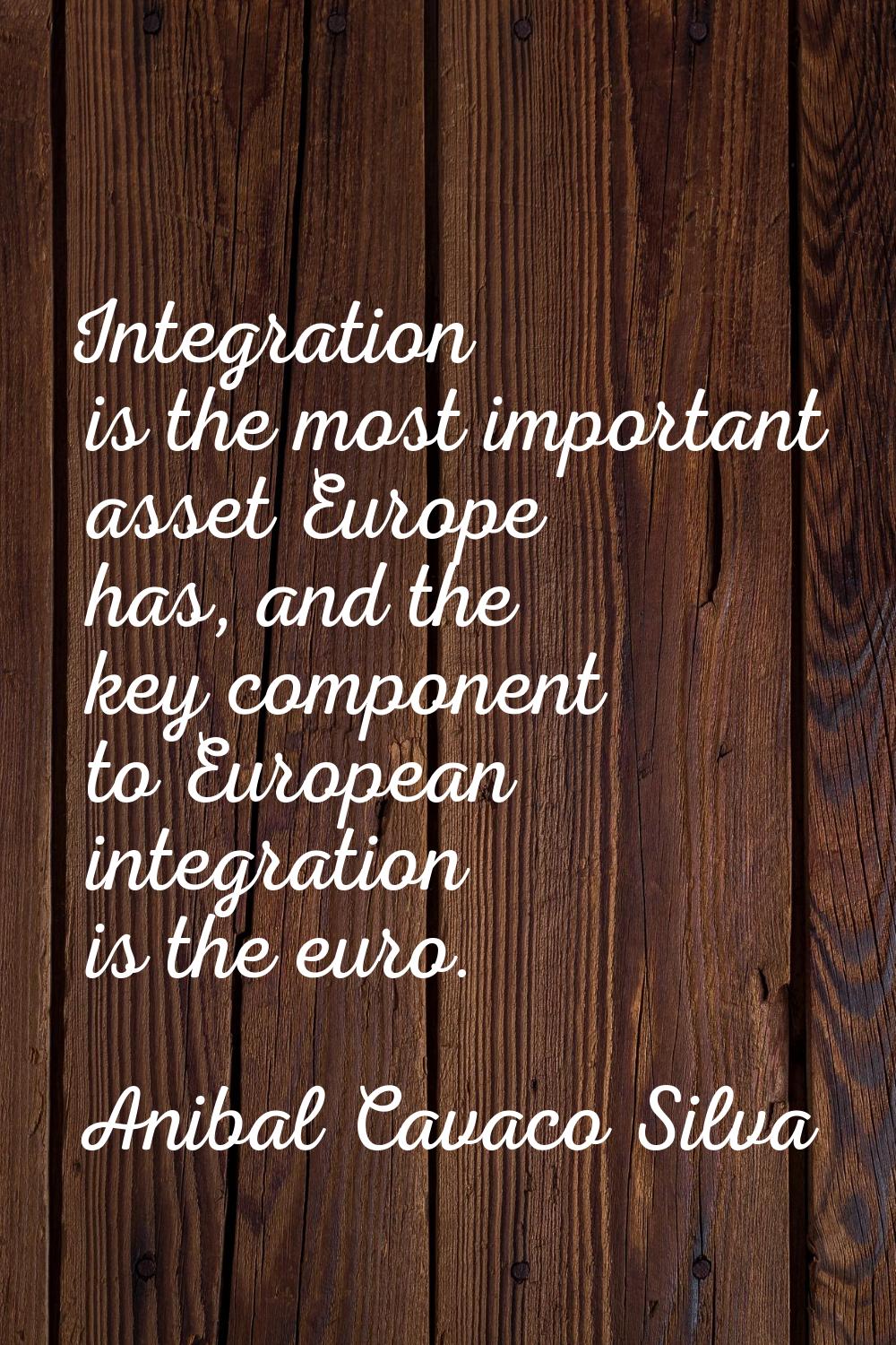 Integration is the most important asset Europe has, and the key component to European integration i