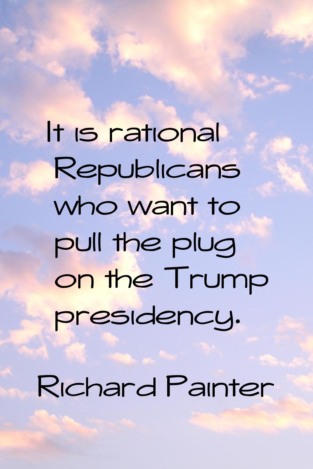 It is rational Republicans who want to pull the plug on the Trump presidency.