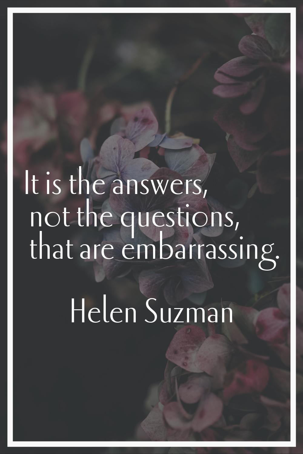 It is the answers, not the questions, that are embarrassing.