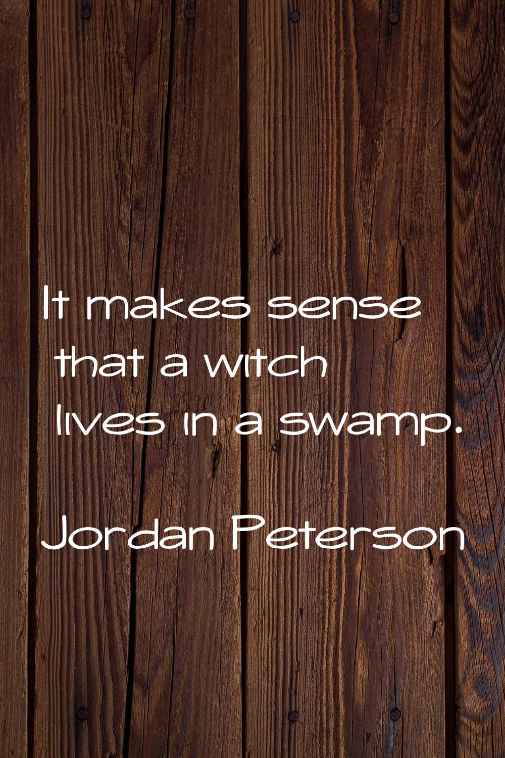 It makes sense that a witch lives in a swamp.